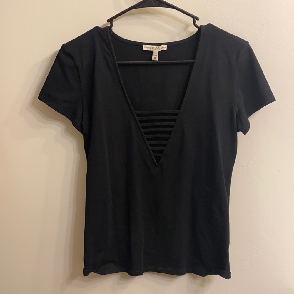 Express, Black VNeck Tee